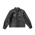 Black Gloss Leather Jacket product image
