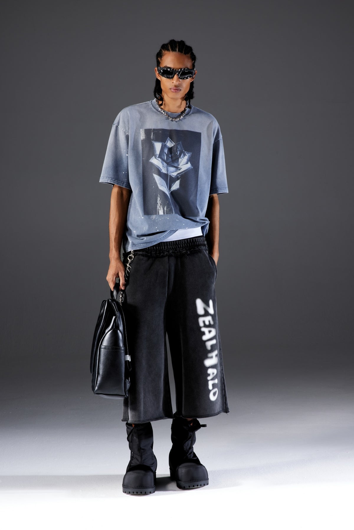 Rose Blue Paint Splatter T-Shirt