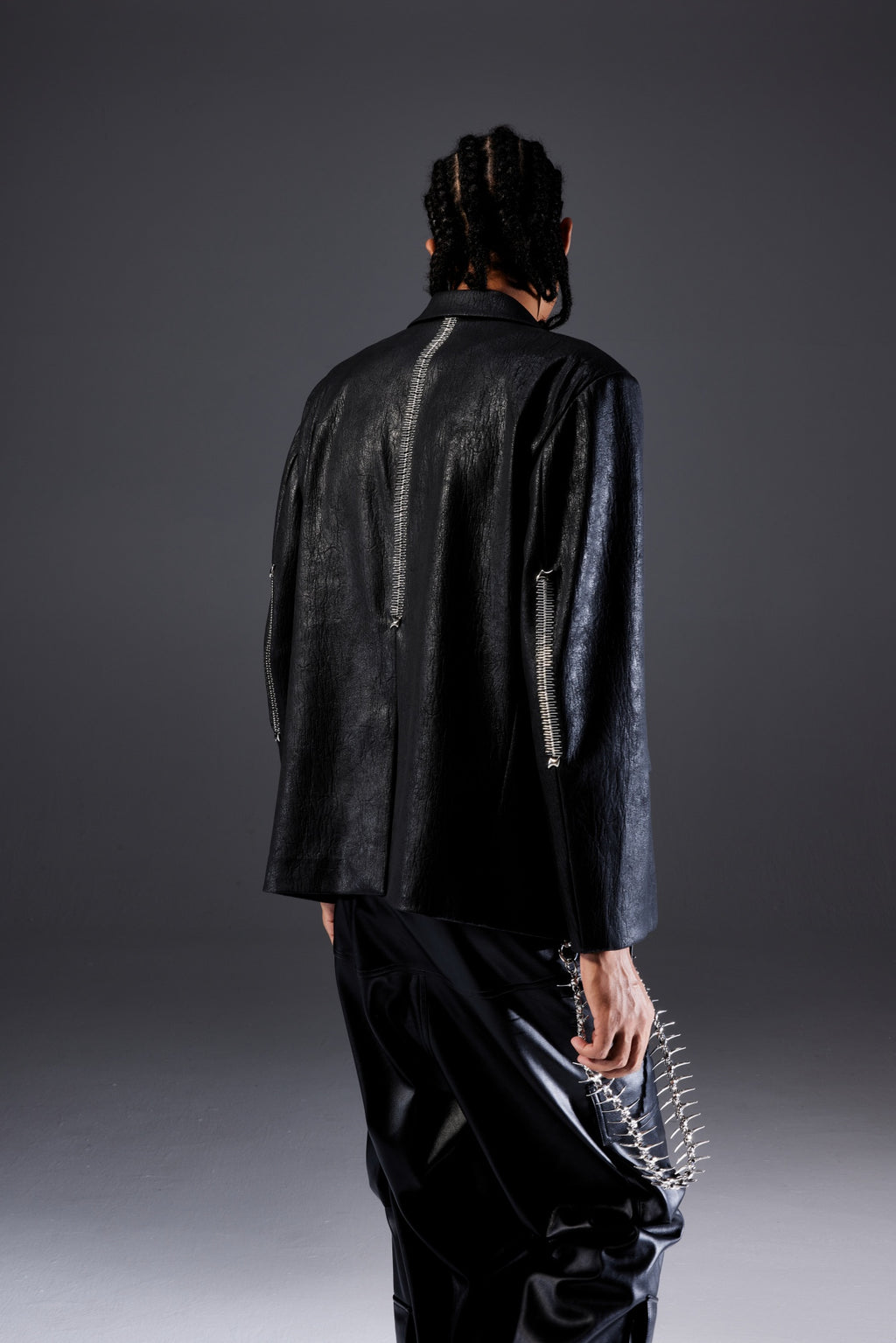 Rebel Zip Leather Blazer