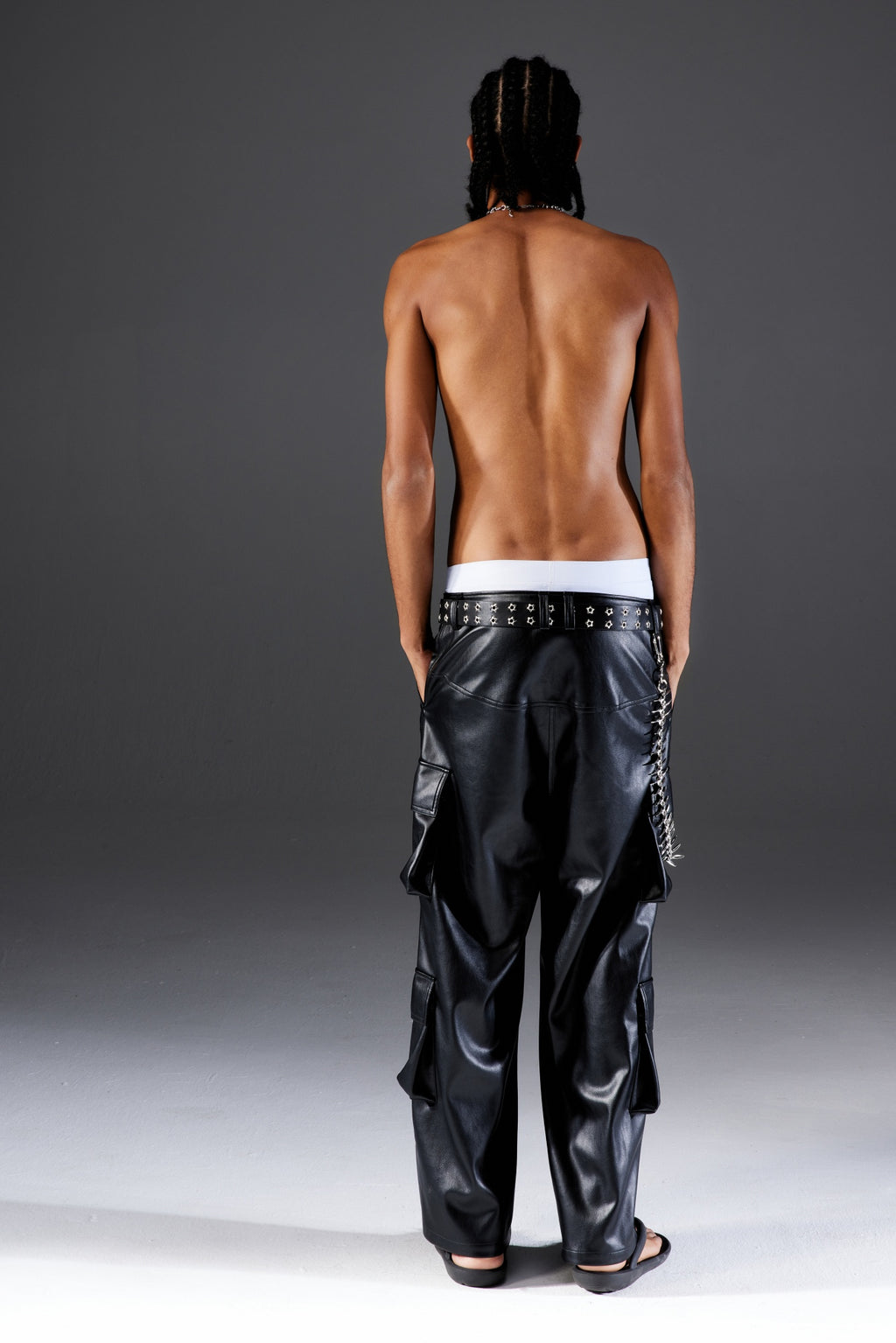 Multi-pocket Leather Pants