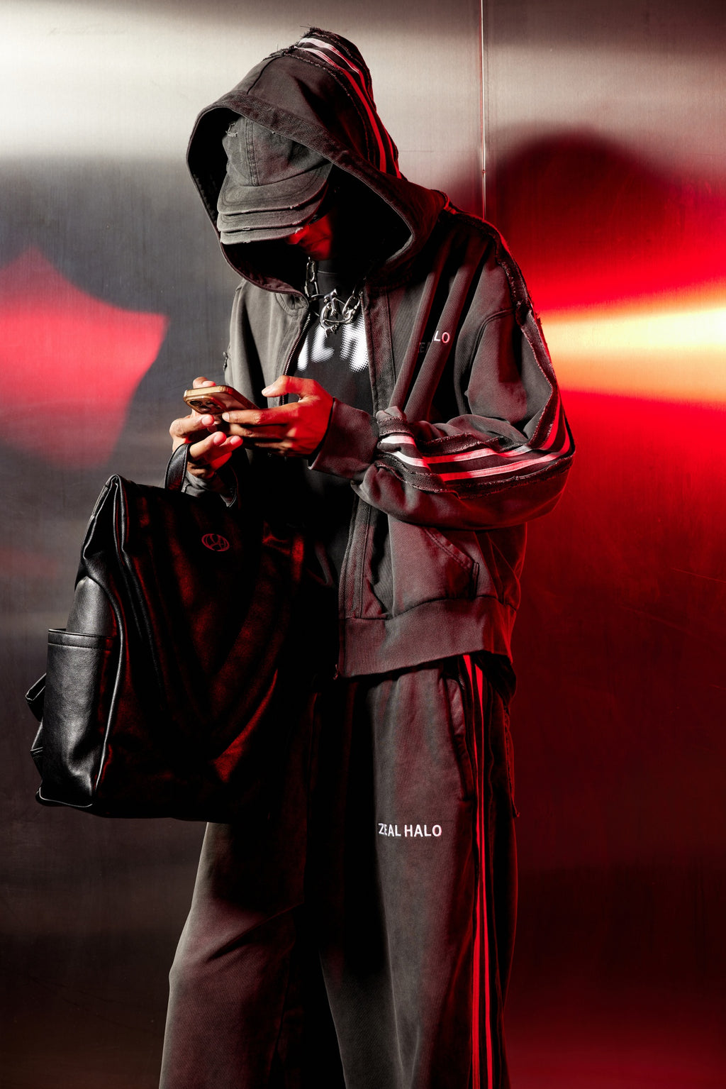 Black Striped Hoodie