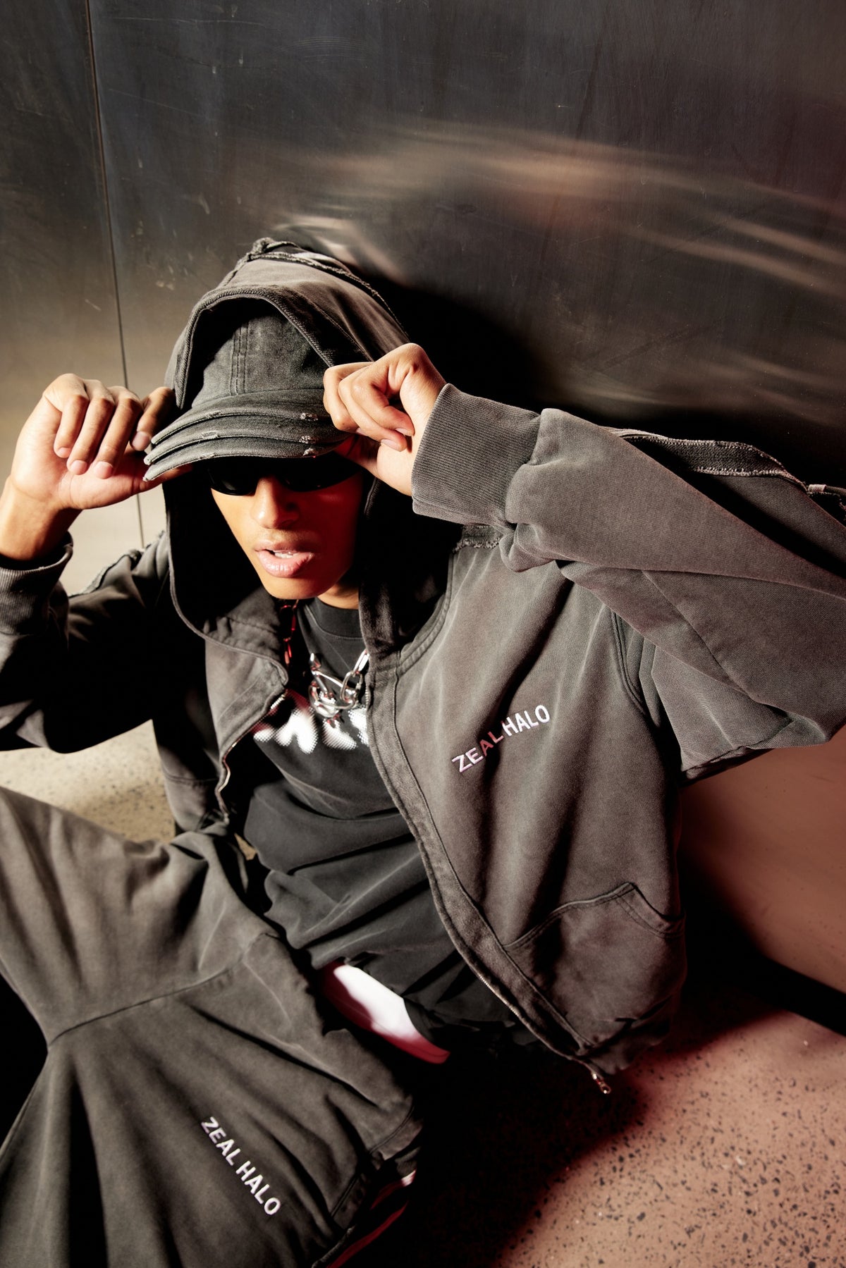 Black Striped Hoodie