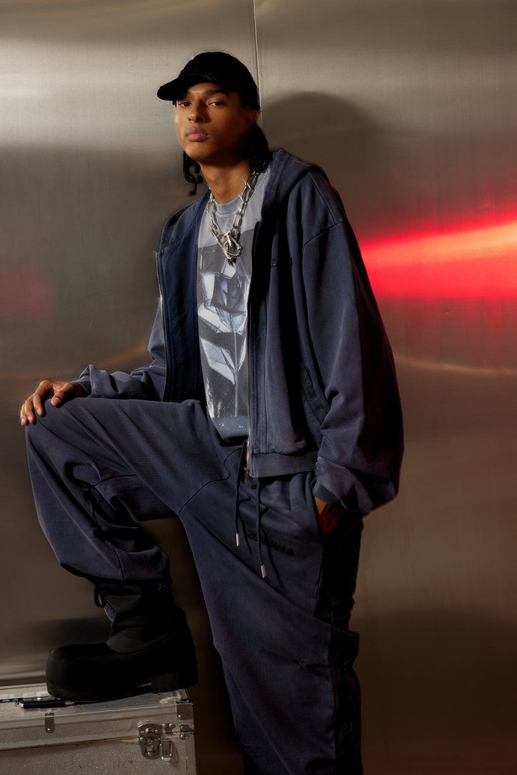 Navy Dye Boxy Hoodie