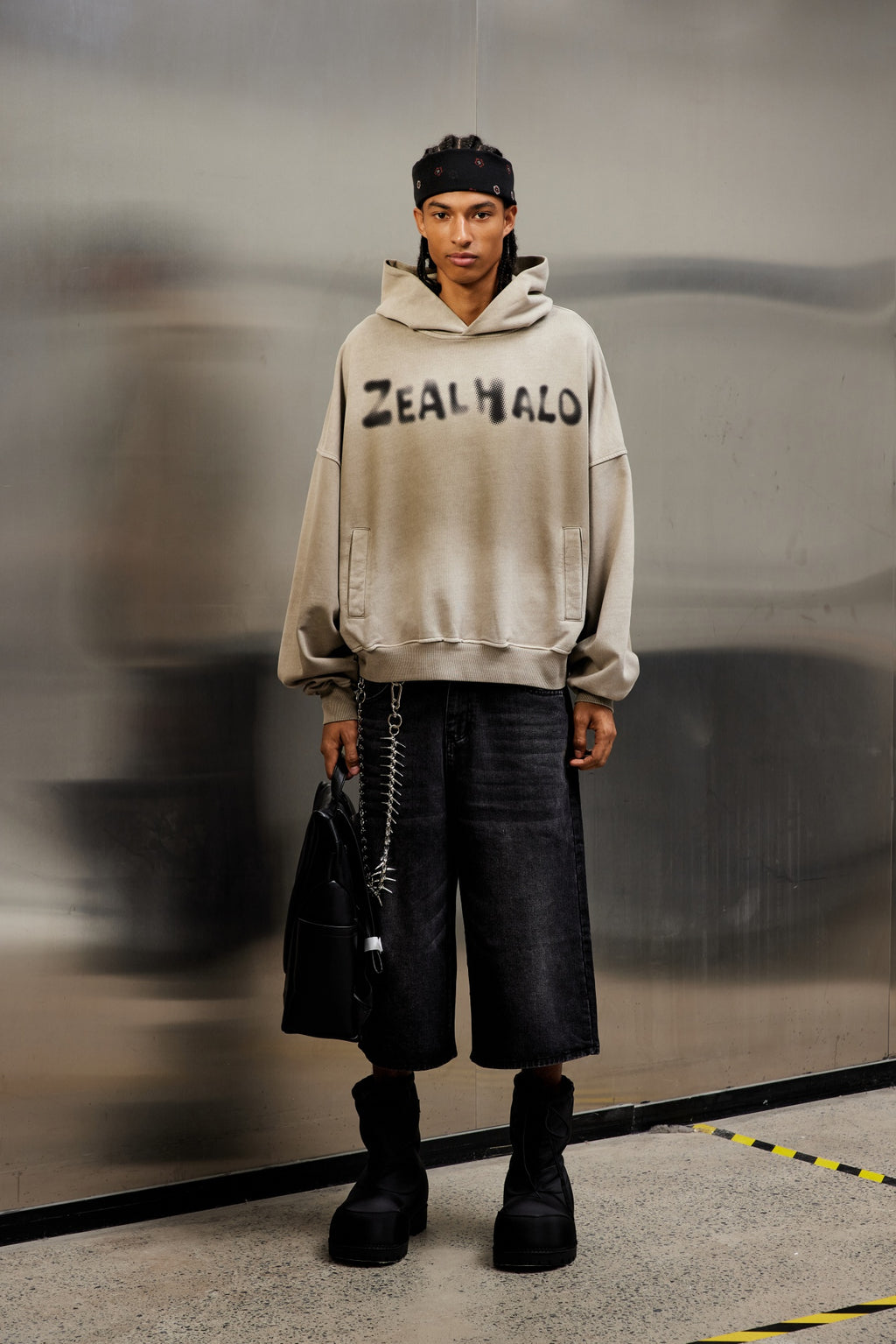 Beige Washed Hoodie