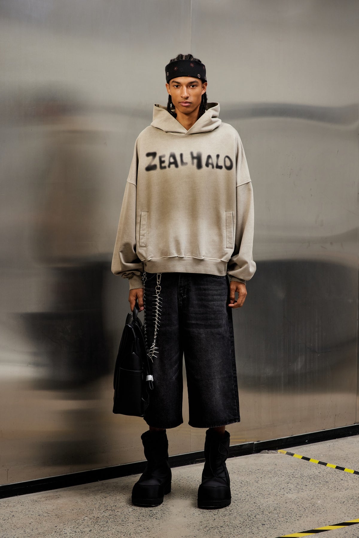 Beige Washed Hoodie