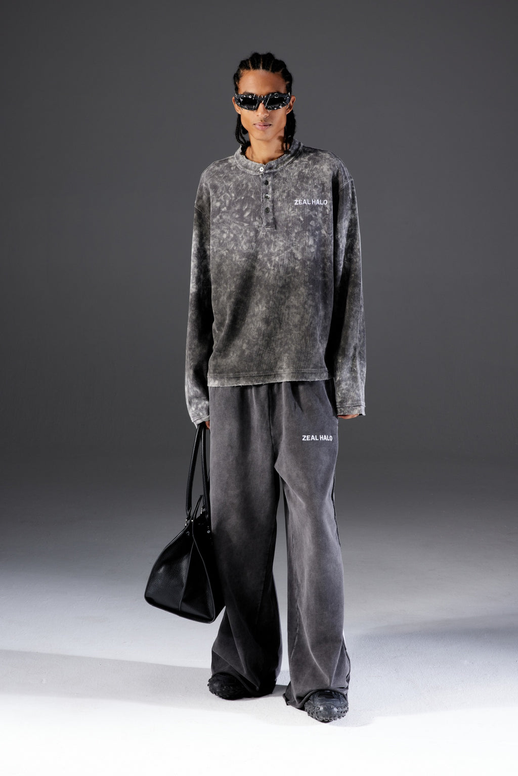 Baggy Striped Acid Wash Sweatpants