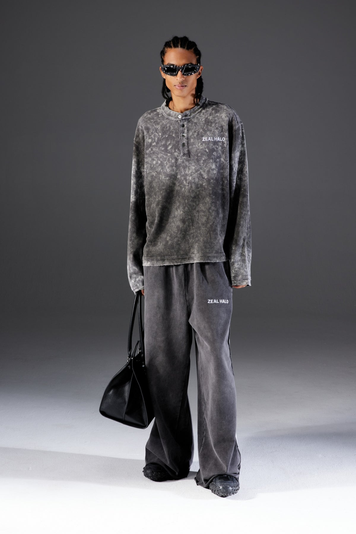 Baggy Striped Acid Wash Sweatpants