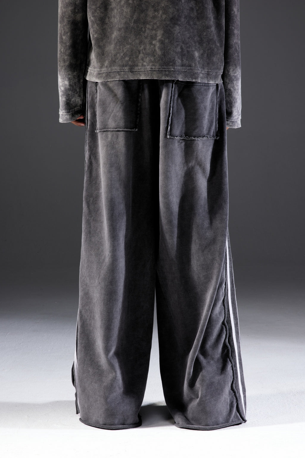 Baggy Striped Acid Wash Sweatpants