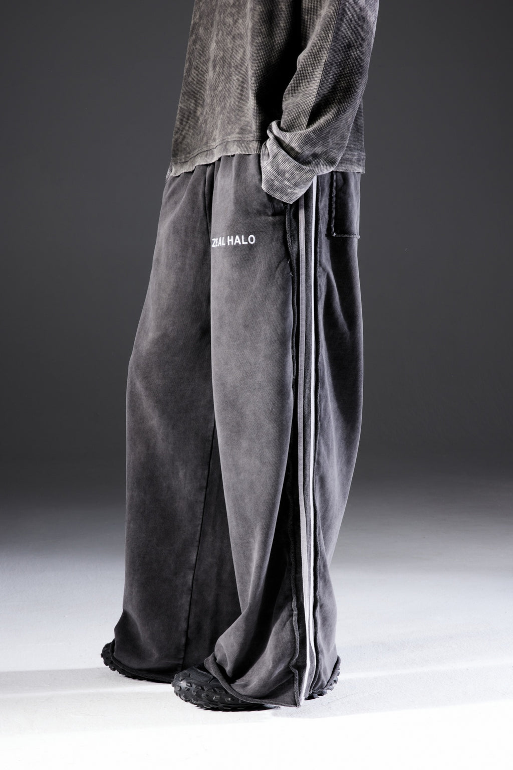 Baggy Striped Acid Wash Sweatpants