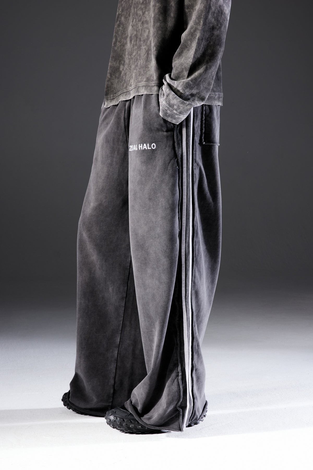 Baggy Striped Acid Wash Sweatpants