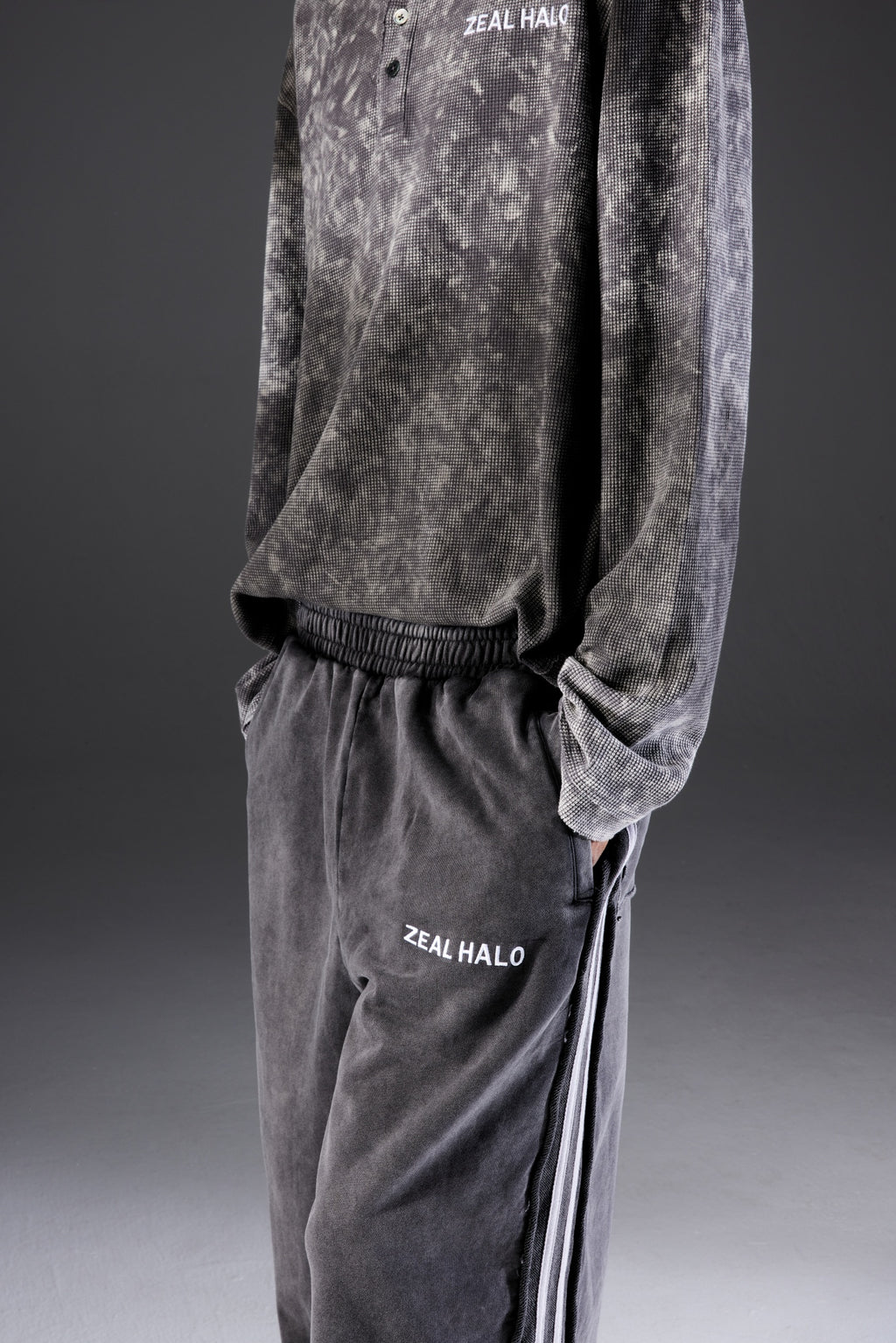 Baggy Striped Acid Wash Sweatpants