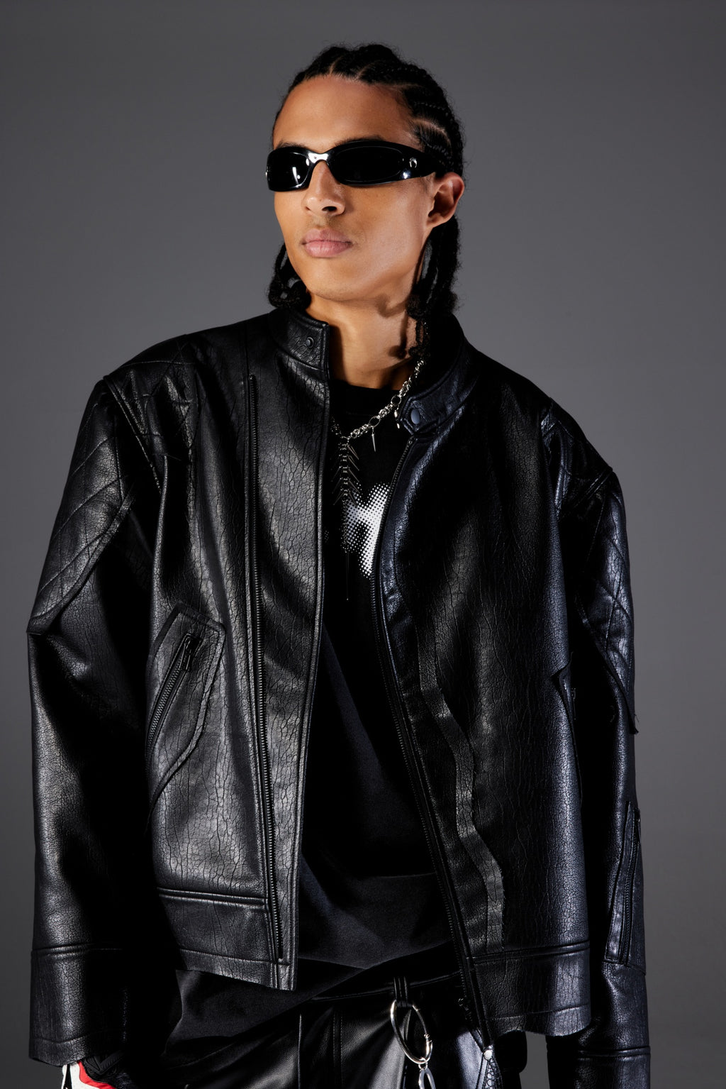 Rock crack Leather Jacket