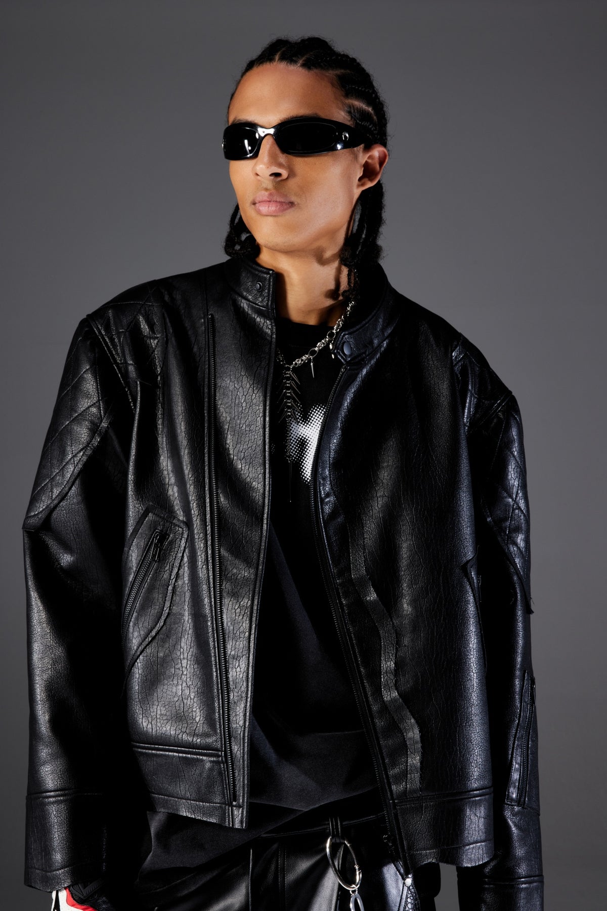 Rock crack Leather Jacket