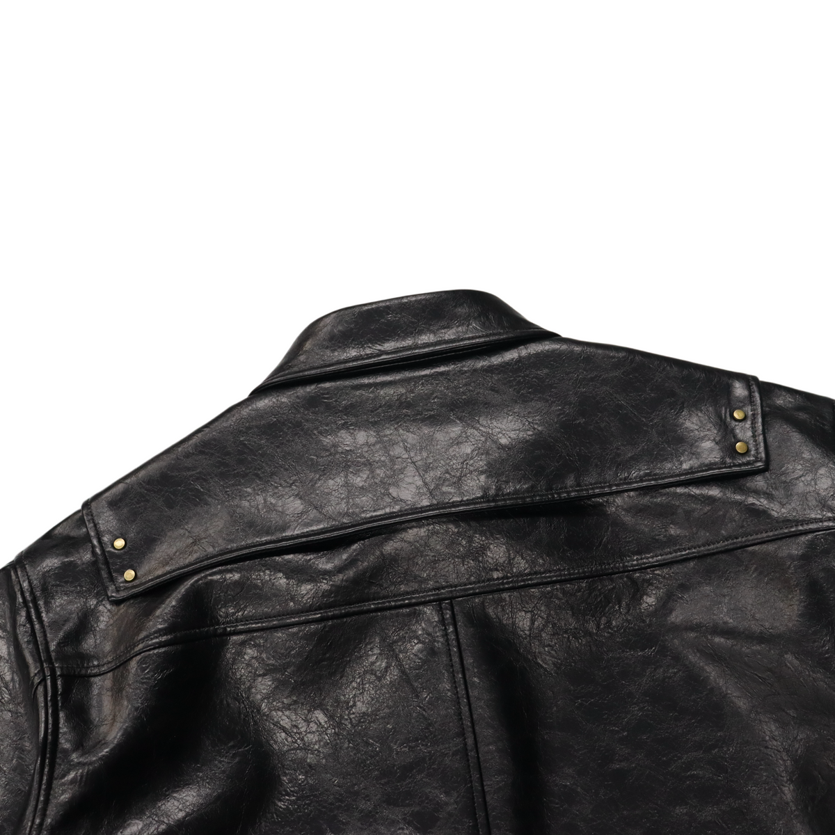 Black Gloss Leather Jacket product image